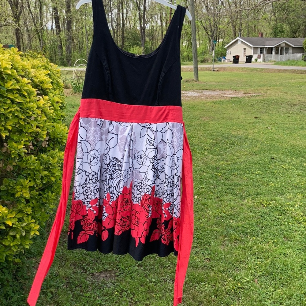 Black and orange dress
